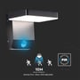 Illustration af V-TAC LED væglampens PIR sensor, der registrerer bevægelse op til 10 meter.