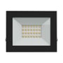 SpectrumLED 20W sort LED-projektør til arbejde set lige forfra med lysdioderne synlige i reflektoren.