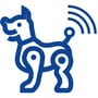Symbol af en robot hund med antenne, der indikerer egnethed til legetøj.