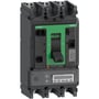 Schneider Electric ComPacT NSX400R 3-polet maksimalafbryder med 400A MicroLogic 6.3 E-enhed og grønt betjeningsgreb.