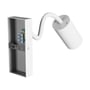 SpectrumLED Squalla Variosa Flexi Switch GU10-væglampe med åbnet vægplade, synlige ledninger og tilslutninger.