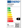 Energimærke for Ledvance LED pære, der viser energiklasse F for et forbrug på 4 kWh/1000h.
