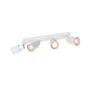 SLV PURI CW loftlampe med fire justerbare spots i hvid, GU10 fatning, uden pære, placeret på hvid baggrund.
