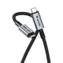 Verbatim Sync & Charge USB-C-kabel set tæt på med flettet sort ledning og to sølvfarvede USB-C-stik.