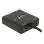 Delock HDMI-lydudtrækker set skråt fra siden med 3,5 mm lydudgang og micro-USB-port på adapterens kant.
