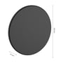 Målskitse af den runde SpectrumLED 18W udendørs væglampe med diameter på 250 mm og dybde på 47 mm.