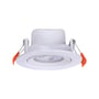 V-TAC VT-2707CCT-2 LED-indbygningsspot set forfra og nedefra med fjederclips og orange greb.