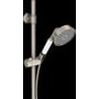 AXOR Montreux brusesæt med 900 mm brusestang og en håndbruser i steel-optik med hvidt greb.