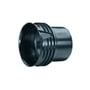 Wavin X-Stream PP-overgang, DN300/315 mm, til glat spids, uden gummiring i sort plast på hvid baggrund.