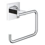 Grohe Start Cube toiletpapirholder i krom metal med blank overflade. Elegant, minimalistisk design uden låg og med firkantet vægmontering.