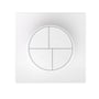 Sonoff SNZB-01M trådløs Zigbee-afbryder med fire knapper set lige forfra på sin firkantede plade.