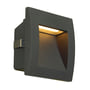 SLV DOWN OUT LED S indbygningsspot i antracit aluminium med varmt hvidt lys, IP55-klassificeret for udendørs brug.