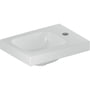 Geberit iCon Light håndvask, 380 mm x 280 mm, hanehul højre, opbevaring højre