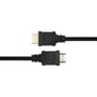 Deltaco Premium high speed HDMI-kabel i sort set lige på med begge HDMI-stik og kabelender synlige.
