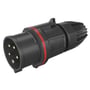 Walther CEE stikprop Neo, rød, 16A, 5P, 400V, IP54. Stikket har 5 poler og en synlig mærkning med 'NEO'.