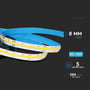 Specifikationer for V-TAC LED strip: 8 mm bredde, 24V, 5 meter rulle og 280 LED pr. meter.