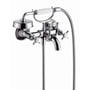 Hansgrohe Axor Montreux 2-grebs kararmatur i krom med hvidt porcelænsdetaljer og klassisk grebsdesign.