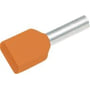 Elpress – Isoleret TWIN terminalrør, 2 x 0,50 mm² / 8,0 mm, orange (farvekode Weidmüller) - 500 stk