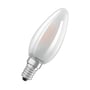 Ledvance LED kertepære i mat glas med E14 fatning, der udsender varmt hvidt lys.
