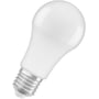 Ledvance mat LED-standardpære på 10 W set skråt med den hvide pærekrop og E27-skruefatning synlig.