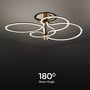 V-TAC LED designerlampen viser en 180 graders spredningsvinkel med sin gyldne og sorte, moderne design.