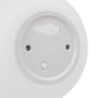 Undersiden af den opladelige RGB LED-bordlampe med tildækning til opladning og en tænd/sluk-knap.