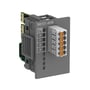 ABB TA5101-R-4DIW digitalt indgangs modul med 4 DI, 24VDC, fjederklemmer og udvidet temperaturområde, vist på hvid baggrund.