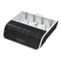 Ansmann Quick Charger Comfort Multi oplader til 1-4 AA/AAA batterier og 1 stk. 9V batteri i sort og hvid.