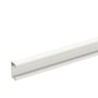 Wibe WGX-A kanaldel i hvid RAL9003/70, 110x55mm dimension og 2,5 meters længde, vist fra siden på hvid baggrund.