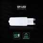 V-TAC G9 LED-pære på 2,2 W set fra siden med to stifter og angivet spredningsvinkel på 300°.