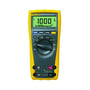 Fluke 179 digitalmultimeter set forfra med hele det gule kabinet og displayets målevisning.