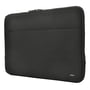 Lukket Deltaco sort neopren sleeve til 15,6-16" laptops med lynlås, set fra venstre side.