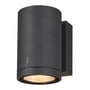 Antracitgrå SLV Enola Round M LED-væglampe med synligt lysfelt i den runde underside.