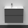 Duravit D-Neo vaskeskab, vask til venstre, 2 skuffe, 81x46 cm, mat grafit