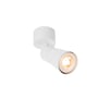 SLV PURI CW væg- og loftlampe i hvid, med GU10 fatning og 6W effekt, vist med lys tændt.