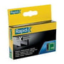 Pakkede Rapid 140/10mm bredtrådshæfteklammer i rustfrit stål, 2000 stk., præsenteret i gul og sort æske med produktinformation.