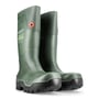 Dunlop sikkerhedsgummistøvle 611202 Fieldpro i grøn, str. 45, med robust PU-materiale og kraftig ydersål.
