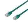 DELTACO U/UTP Cat6 fladt patch kabel, halogenfri, 0,3 meter, grøn