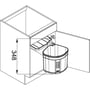 Illustration af Franke Sorter mini affaldsspand, sort, 17 liter, monteret i et 40 cm køkkenskab.