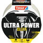 Close-up af Tesa Ultra Power klar reparationstape rulle, der viser emballagens detaljer og elefant designet.