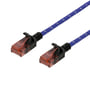 DELTACO Tough Slim CAT.6A U/UTP Patch kabel, 28AWG, 3.8mm, 0,5 meter, blå