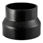 Geberit centrisk reduktion i sort PEH materiale, viser 75 mm til 40 mm overgang til spildevandsrør.