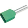 Elpress – Isoleret TWIN terminalrør, 2 x 6,0 mm² / 18,0 mm, grøn (farvekode TE) - 100 stk