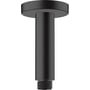 Hansgrohe Vernis Blend loftbefæstigelse i mat sort, 100mm lang med G 1/2" tilslutningsgevind, isoleret på hvid baggrund.