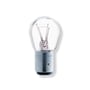 Osram auto lampe 21/5W BAY15d 12V med klar glaskolbe og metalsokkel, vist fra siden.
