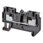 Omron DIN-skinne klemrække grå med push-in plus forbindelse til 4 mm² ledere, monteret på TS 35 skinne.