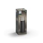 Emballagen til Philips Hue Lucca White udendørs piedestal viser lampens antracitfarvede, cylindriske design.