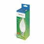 SpectrumLED E14 8W LED-kertepæren vises på den grønne og blå produktemballage med angivelse af kold hvid.