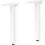 Hansgrohe Xelu Q møbelfødder i mat hvid aluminium, 174 mm høje med synlig topplade og skjult montering.