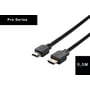 Sort TIGHT AV HDMI 2.0 Premium High Speed-installationskabel på 0,5 meter, vist med begge HDMI-stik.